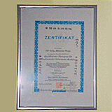 Milowan-Wenz Zertifikat